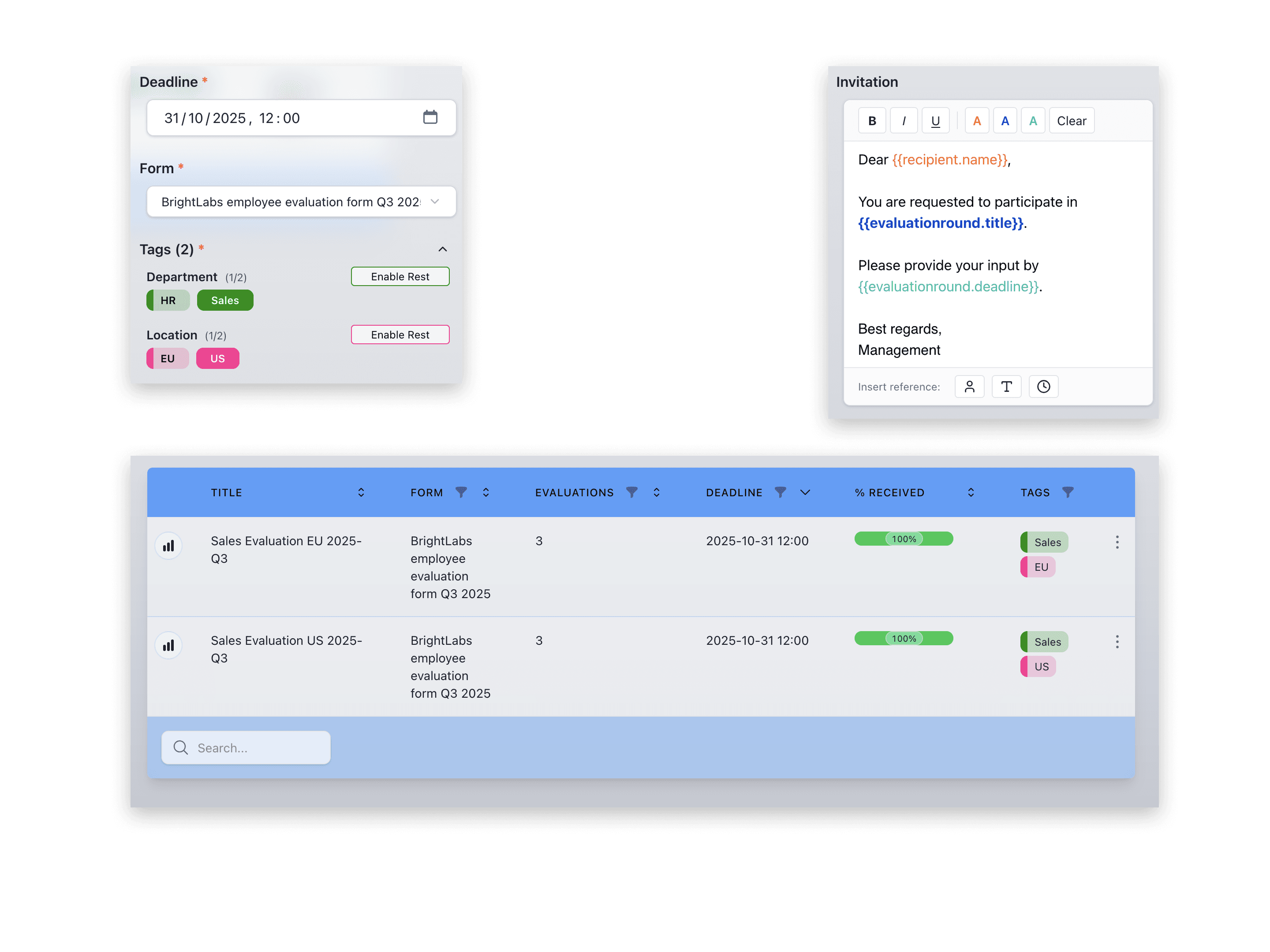 Step 2: Launch your evaluations - Application interface showing how to launch your evaluations